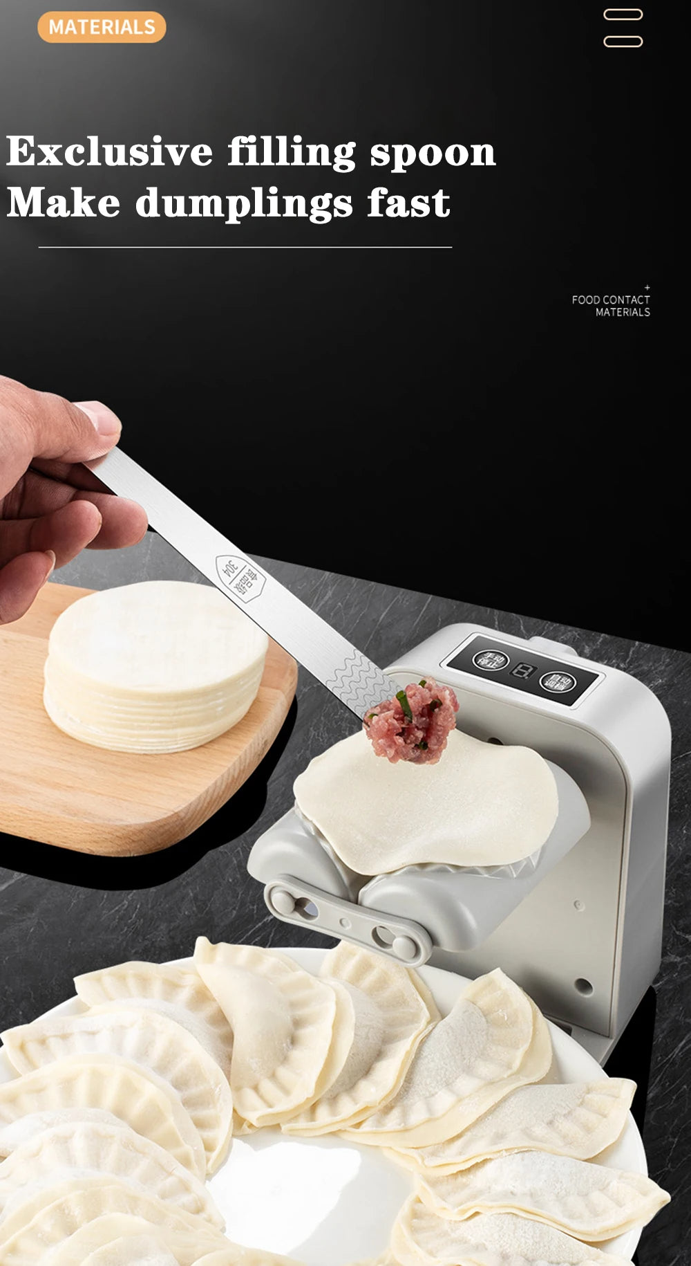 Electric Dumpling Maker Machine - Dumpling Skin Press and Manual Ravioli Mold Tool for Kitchen Accessories