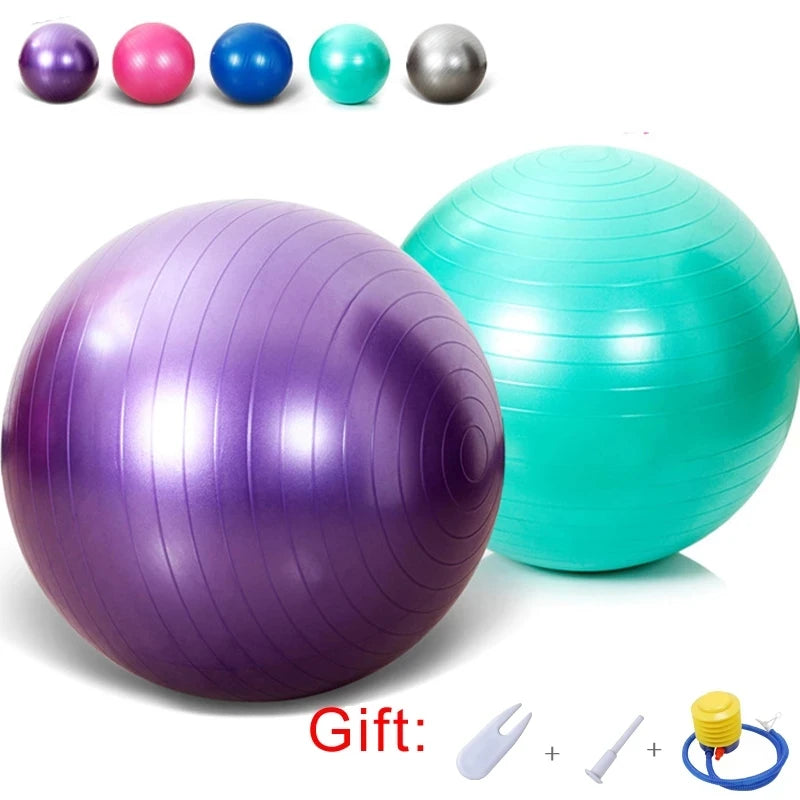 55cm Explosion-Proof Yoga Ball with Pump - Pilates Fitness Gym Balance Stability Ball, Swiss Exercise and Massage Ball