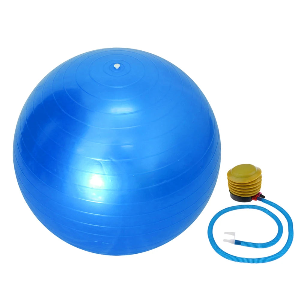 55cm Explosion-Proof Yoga Ball with Pump - Pilates Fitness Gym Balance Stability Ball, Swiss Exercise and Massage Ball