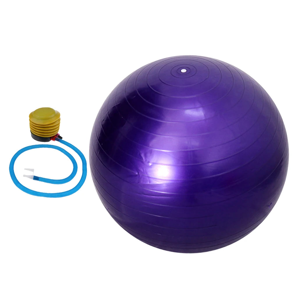 55cm Explosion-Proof Yoga Ball with Pump - Pilates Fitness Gym Balance Stability Ball, Swiss Exercise and Massage Ball
