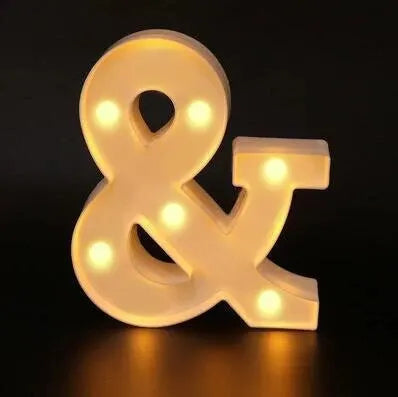 Alphabet LED Night Lights Luminous Number Letter Lamp 16cm Letter Light for Home Wedding Birthday Christmas Party Decoration