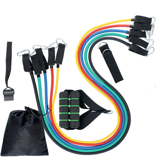11Pcs Resistance Bands Set Yoga Exercise Fitness Band Pilates Tension