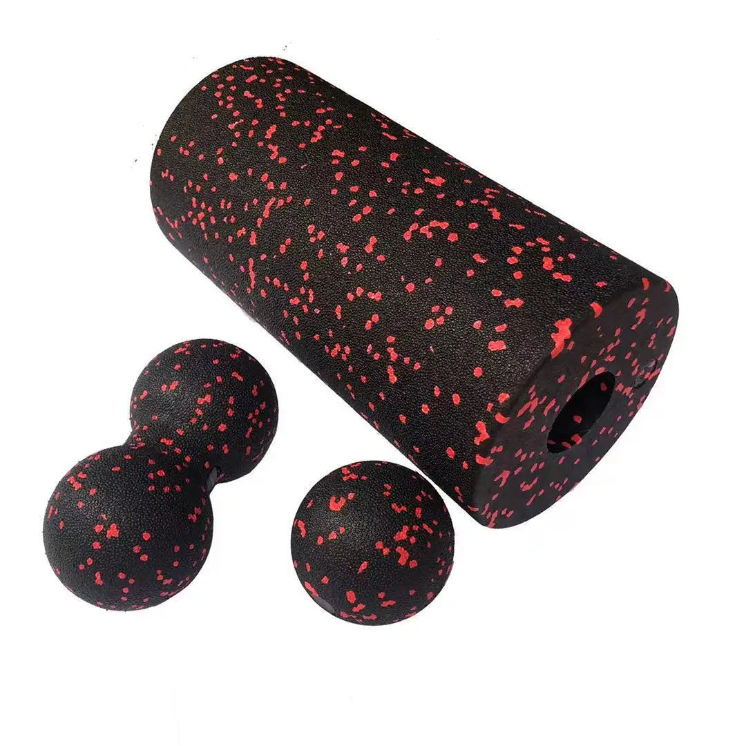 Hollow Yoga Roller and EPP Peanut Massage Ball Set - Fitness Foam Column for Back Pain Relief, Leg and Hip Stretching, and Deep Tissue Muscle Relaxation