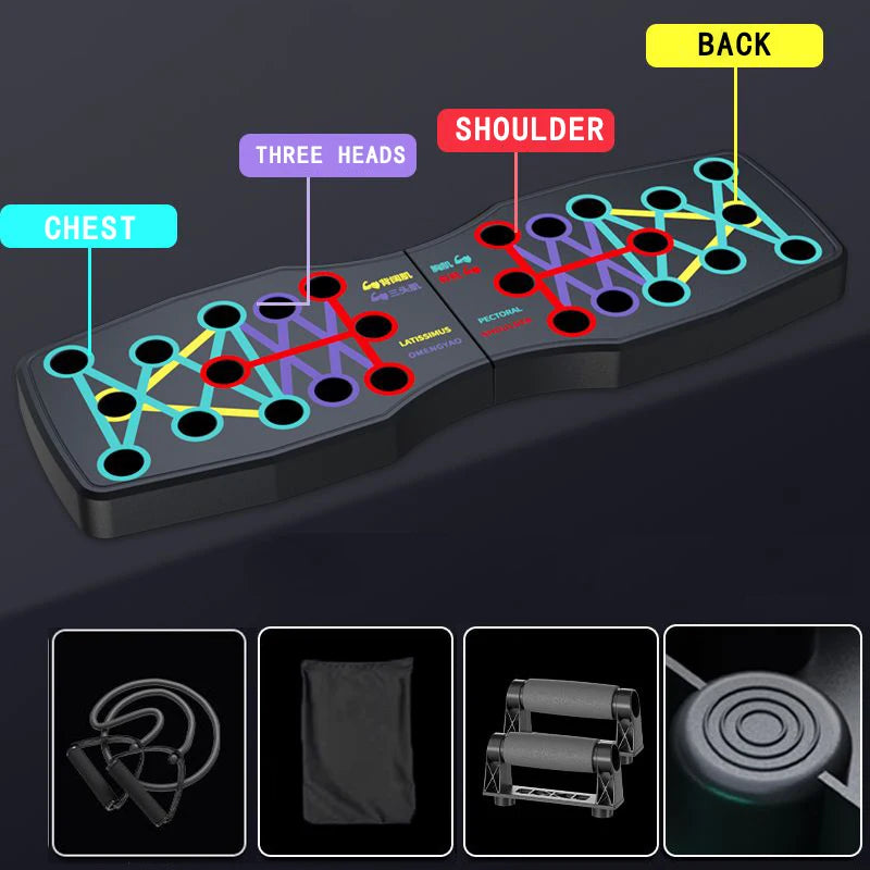 Multi-Function Push Up Board Foldable Push-Up Rack Portable Chest Muscles Training Exercise Board Fitness Equipment for Home Gym