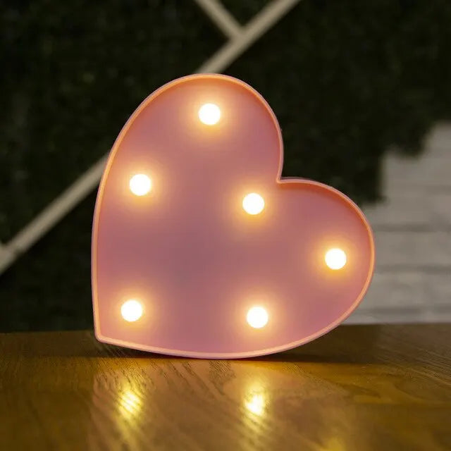 Alphabet LED Night Lights Luminous Number Letter Lamp 16cm Letter Light for Home Wedding Birthday Christmas Party Decoration
