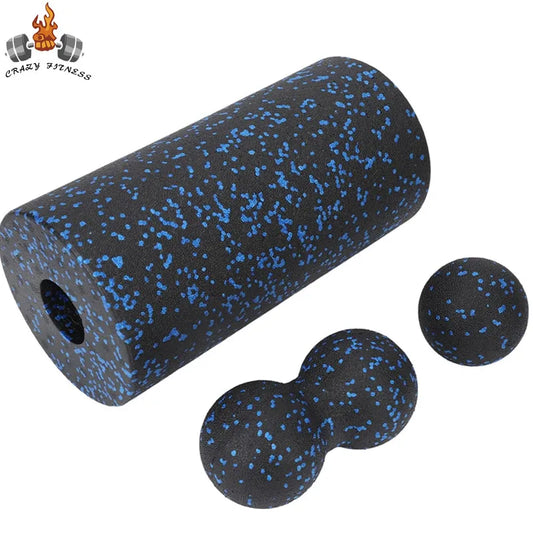 Hollow Yoga Roller and EPP Peanut Massage Ball Set - Fitness Foam Column for Back Pain Relief, Leg and Hip Stretching, and Deep Tissue Muscle Relaxation