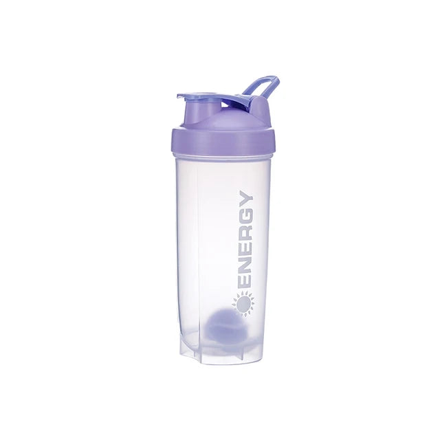 500-700ml Portable Shaker Bottle with Stirring Ball - Ideal for Protein Shakes and Pre-Workout Drinks, BPA-Free Design