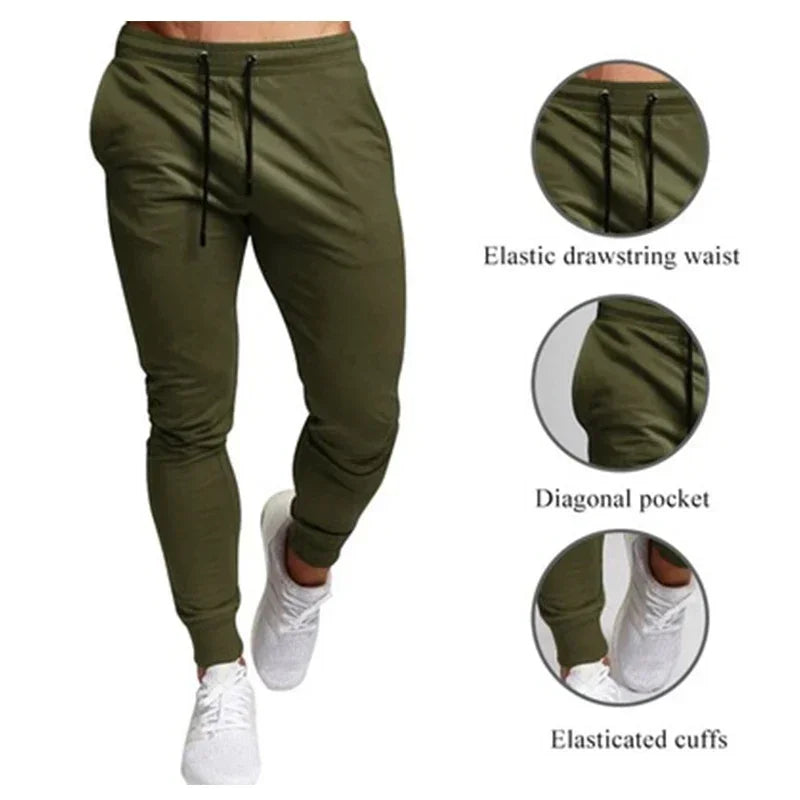 Casual Pants Men's Jogger Sweatpants Elastic Waist Sports Fitness Clothes