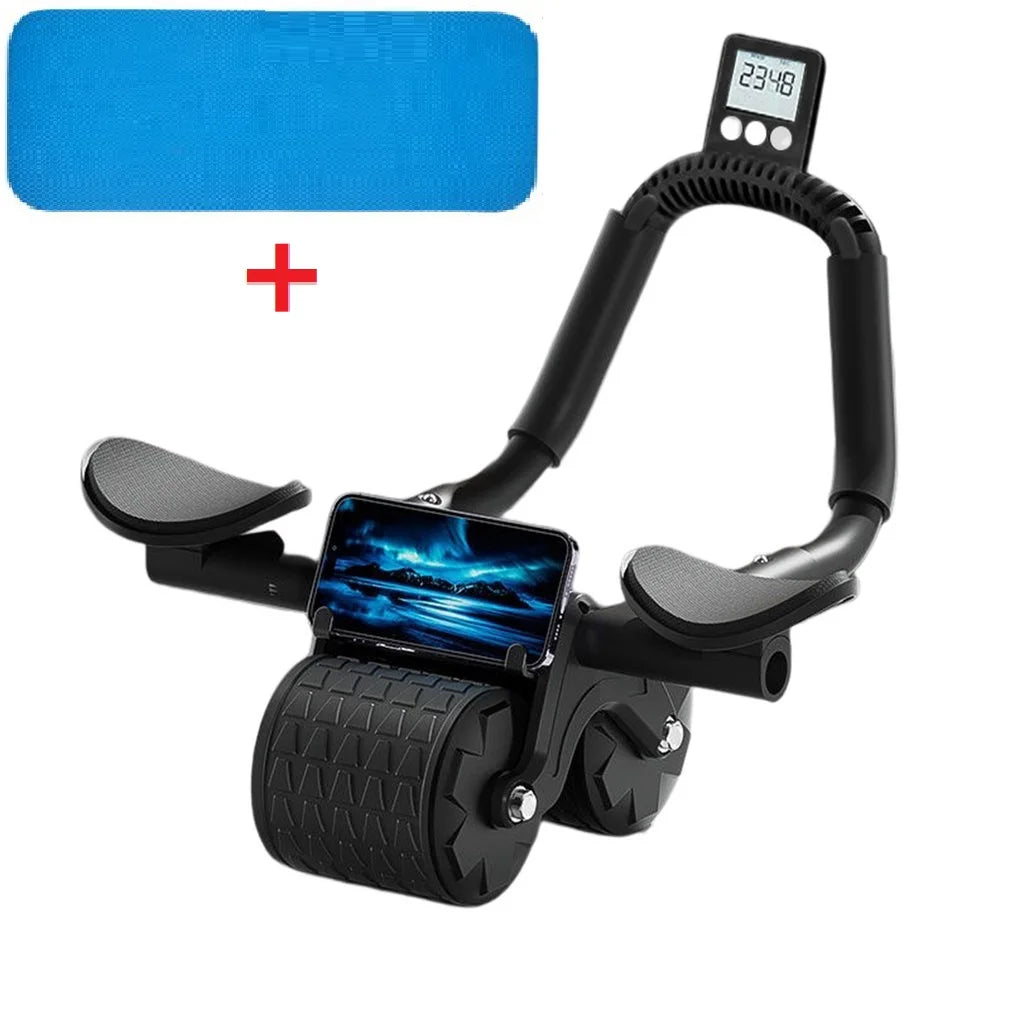 Automatic Rebound Ab Roller with Elbow Support - Dual-Wheel Abdominal Exercise Equipment for Slimming, Belly Fitness, and Strength Training