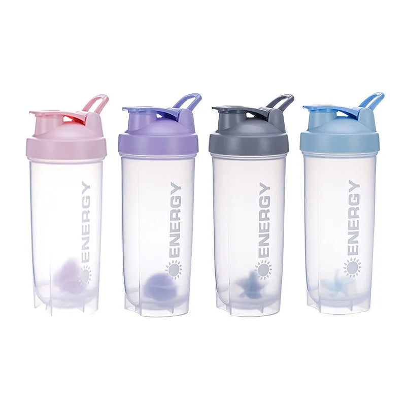 500-700ml Portable Shaker Bottle with Stirring Ball - Ideal for Protein Shakes and Pre-Workout Drinks, BPA-Free Design