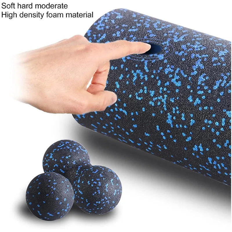 Hollow Yoga Roller and EPP Peanut Massage Ball Set - Fitness Foam Column for Back Pain Relief, Leg and Hip Stretching, and Deep Tissue Muscle Relaxation