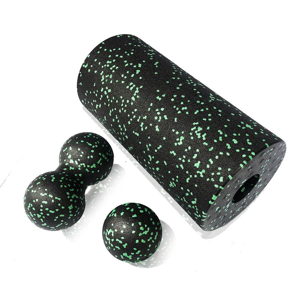 Hollow Yoga Roller and EPP Peanut Massage Ball Set - Fitness Foam Column for Back Pain Relief, Leg and Hip Stretching, and Deep Tissue Muscle Relaxation