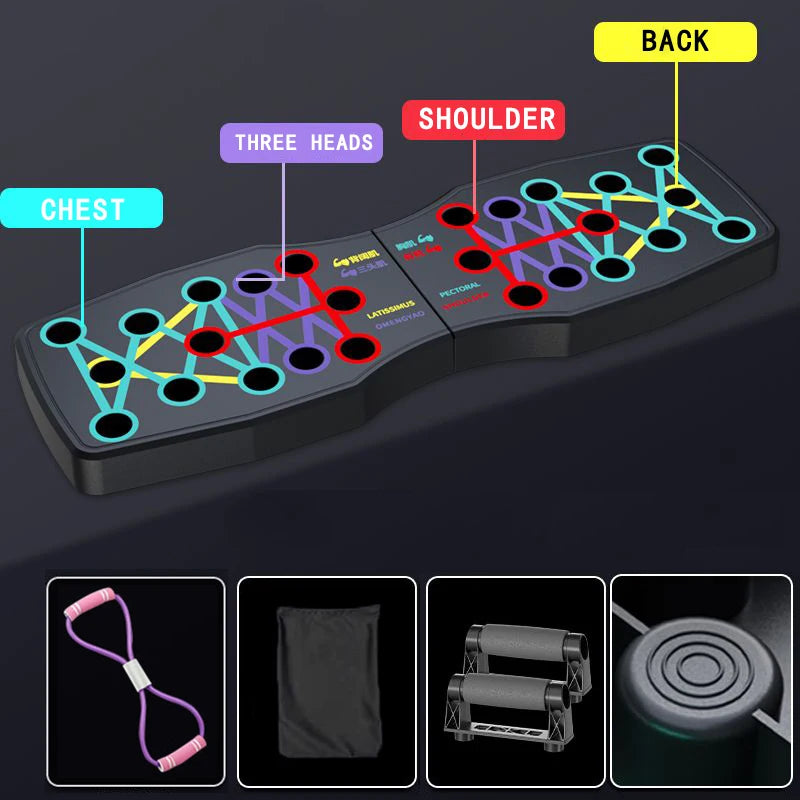 Multi-Function Push Up Board Foldable Push-Up Rack Portable Chest Muscles Training Exercise Board Fitness Equipment for Home Gym