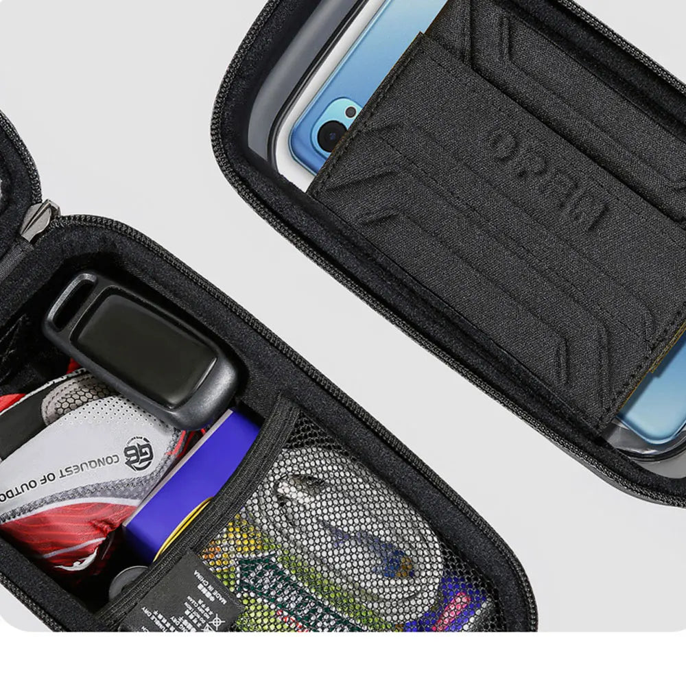WILD MAN 2L Waterproof Bike Bag with 7.4-Inch Touch Screen Phone Holder - Frame Front Tube Cycling Bag & Accessories