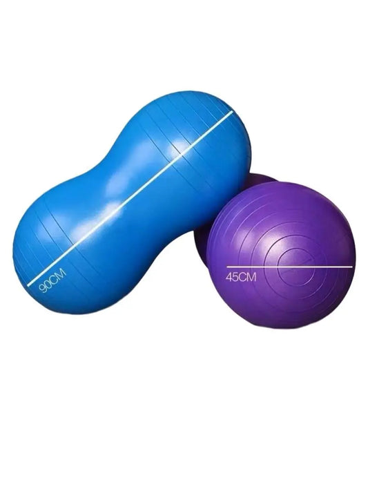 Anti-Burst 90x45cm Peanut Yoga Ball - Fitness Equipment for Home Workouts, Sports, Gym, Yoga, and Pilates Training, Includes Pump