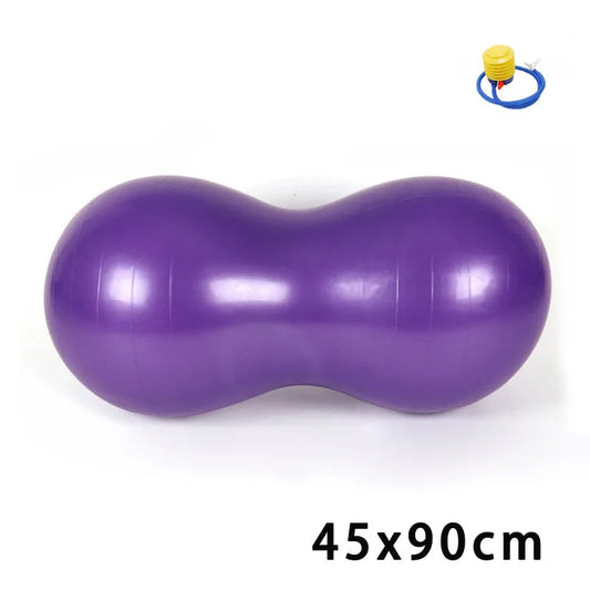 Anti-Burst 90x45cm Peanut Yoga Ball - Fitness Equipment for Home Workouts, Sports, Gym, Yoga, and Pilates Training, Includes Pump