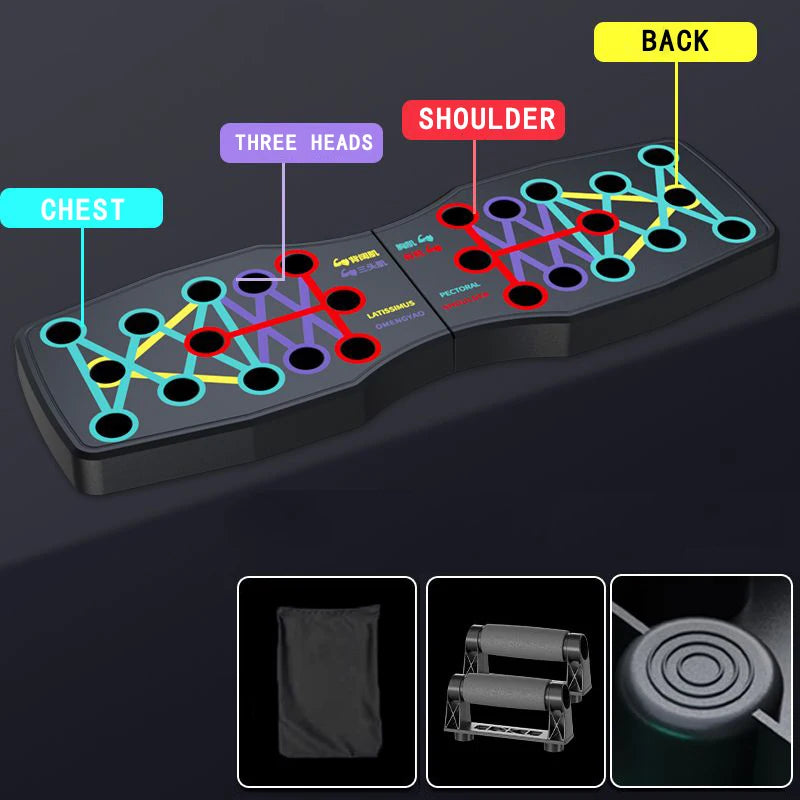 Multi-Function Push Up Board Foldable Push-Up Rack Portable Chest Muscles Training Exercise Board Fitness Equipment for Home Gym