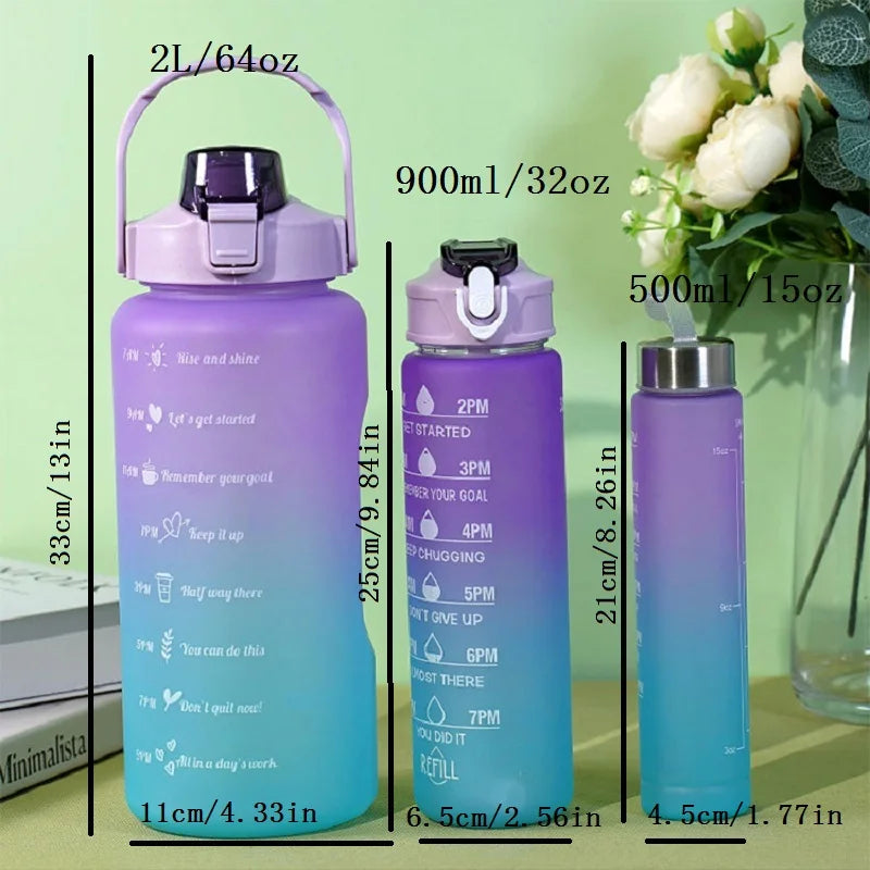 3-Pack Sports Water Bottles - Ideal for Office, School, Gym, Workouts, and Outdoor Use with Large Capacity
