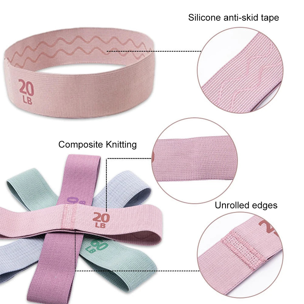 Fabric Resistance Booty Bands - Stretch Fitness Straps with Anti-Slip Design for Pilates, Hip Circles, Glutes, and Thigh Exercises, Perfect for Yoga and Gym Workouts