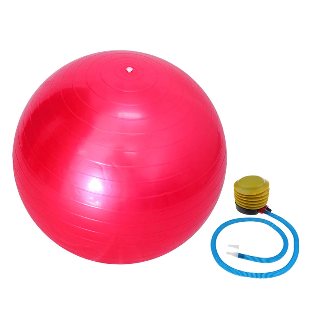 55cm Explosion-Proof Yoga Ball with Pump - Pilates Fitness Gym Balance Stability Ball, Swiss Exercise and Massage Ball