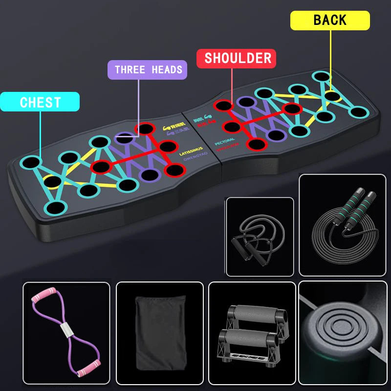 Multi-Function Push Up Board Foldable Push-Up Rack Portable Chest Muscles Training Exercise Board Fitness Equipment for Home Gym