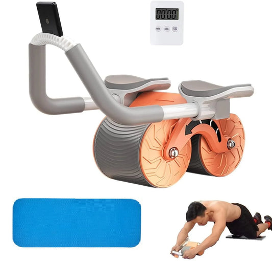 Automatic Rebound Ab Roller with Elbow Support - Dual-Wheel Abdominal Exercise Equipment for Slimming, Belly Fitness, and Strength Training