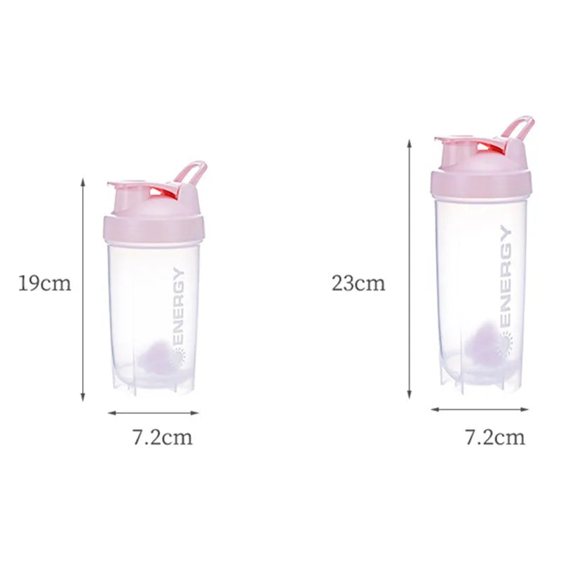 500-700ml Portable Shaker Bottle with Stirring Ball - Ideal for Protein Shakes and Pre-Workout Drinks, BPA-Free Design