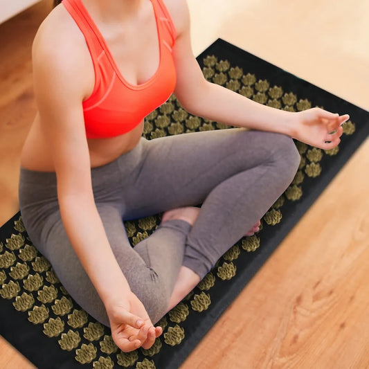Pranamat Eco Lotus Spike Mat Cushion Applicator for Neck, Foot, Back, and Yoga Exercises