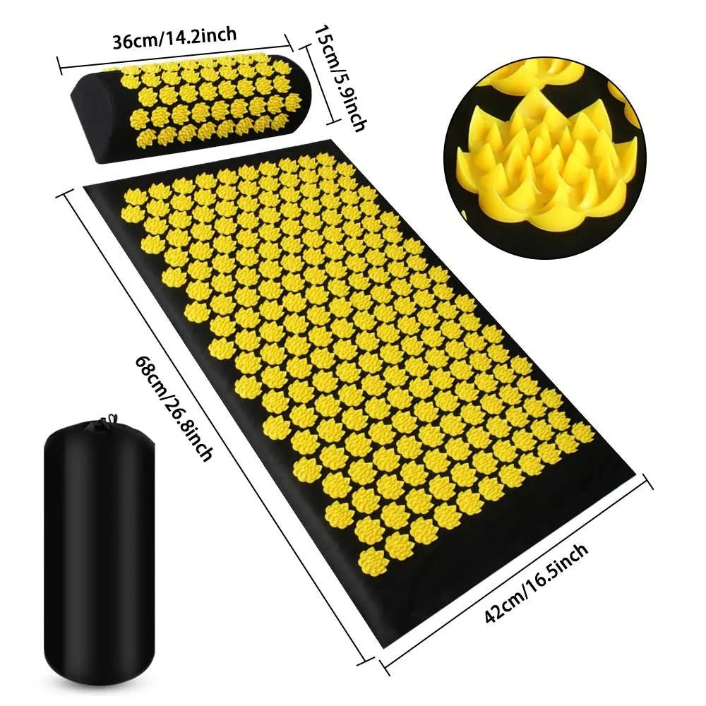 Pranamat Eco Lotus Spike Mat Cushion - Kuznetsov's Applicator for Neck, Foot, Back, and Yoga Exercises