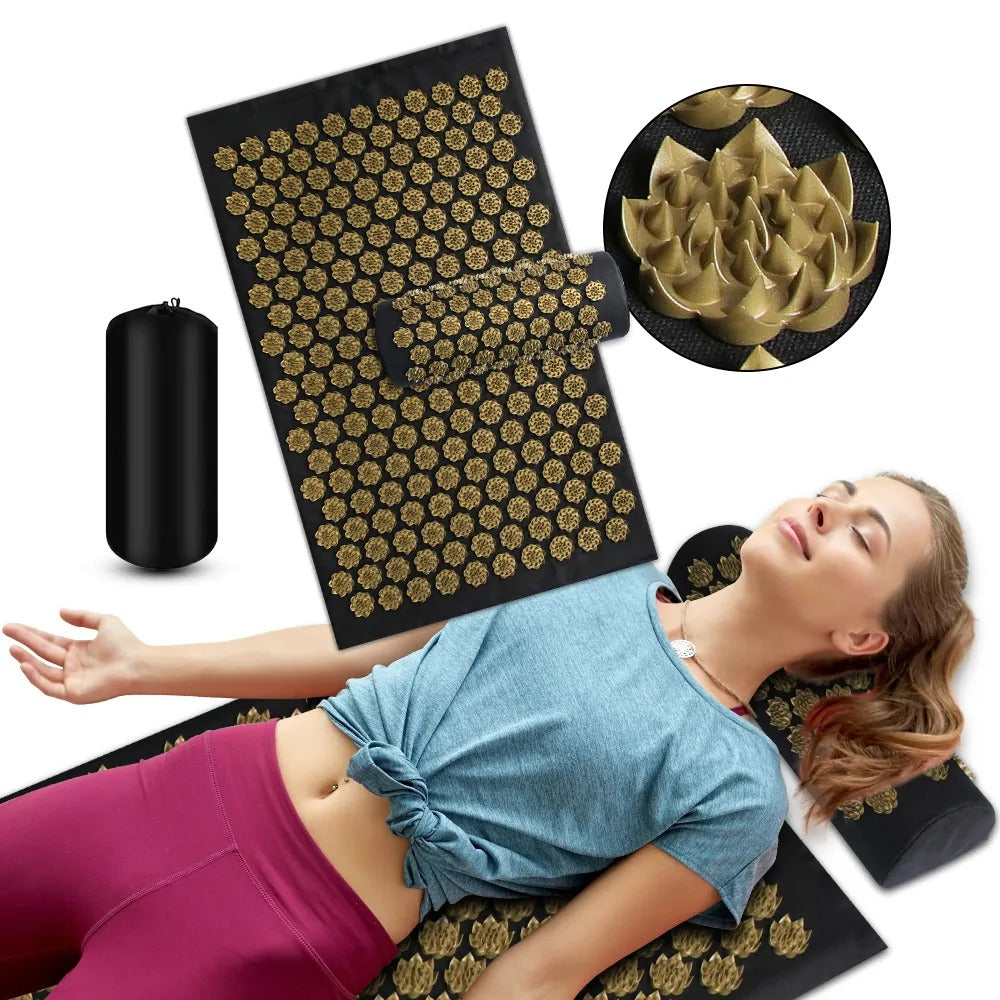 Pranamat Eco Lotus Spike Mat Cushion - Kuznetsov's Applicator for Neck, Foot, Back, and Yoga Exercises