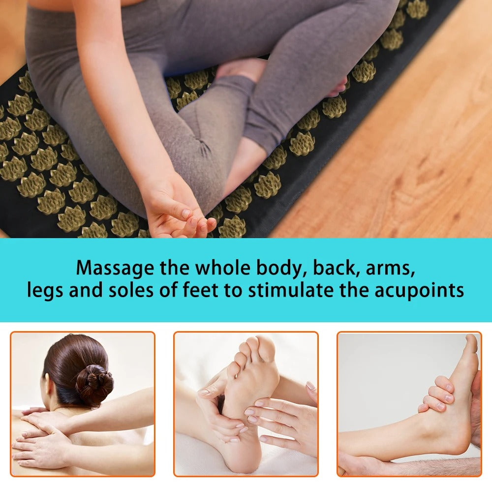 Pranamat Eco Lotus Spike Mat Cushion - Kuznetsov's Applicator for Neck, Foot, Back, and Yoga Exercises