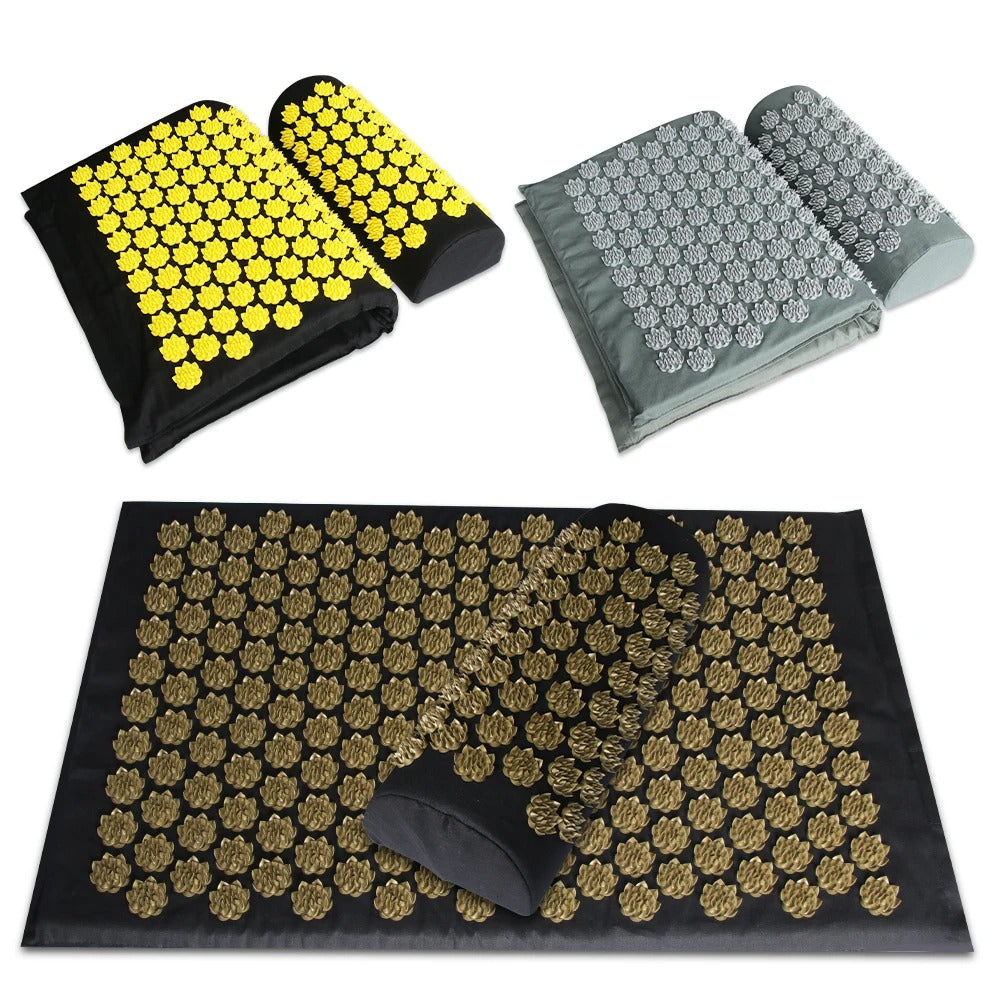 Pranamat Eco Lotus Spike Mat Cushion - Kuznetsov's Applicator for Neck, Foot, Back, and Yoga Exercises