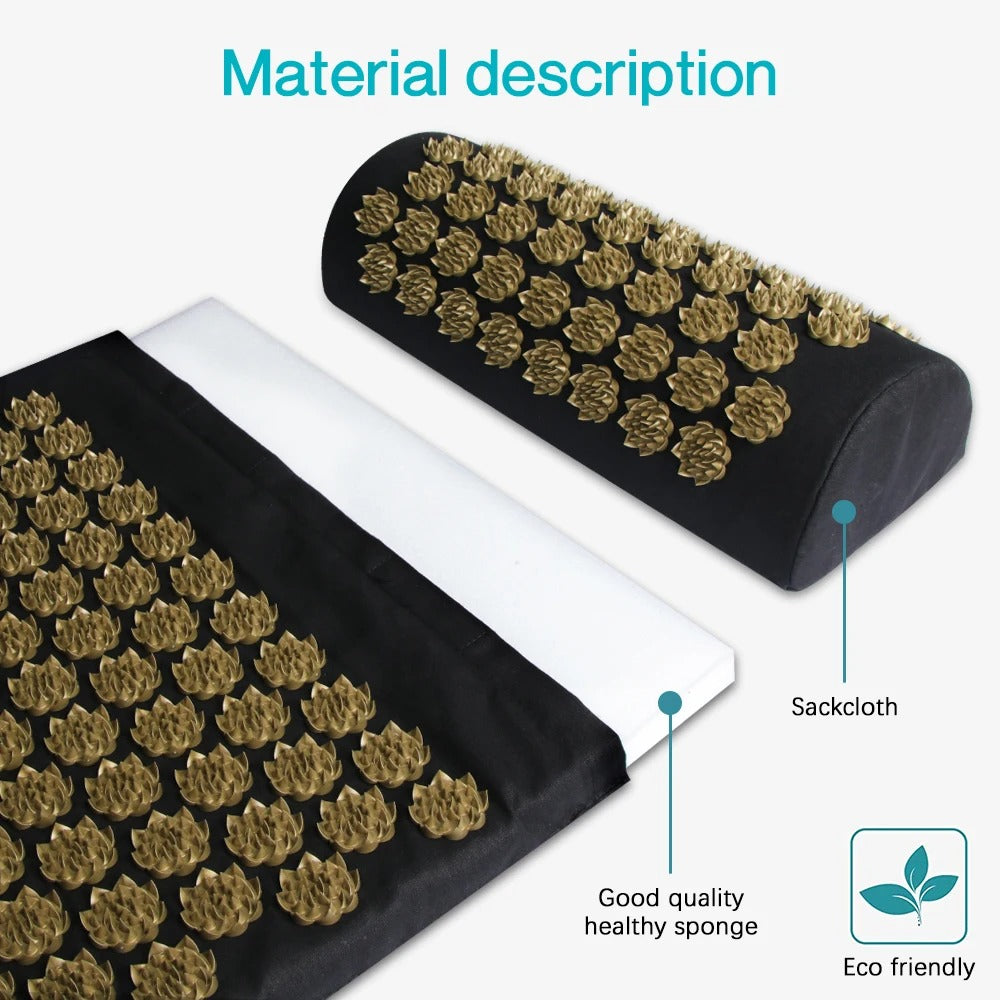 Pranamat Eco Lotus Spike Mat Cushion - Kuznetsov's Applicator for Neck, Foot, Back, and Yoga Exercises