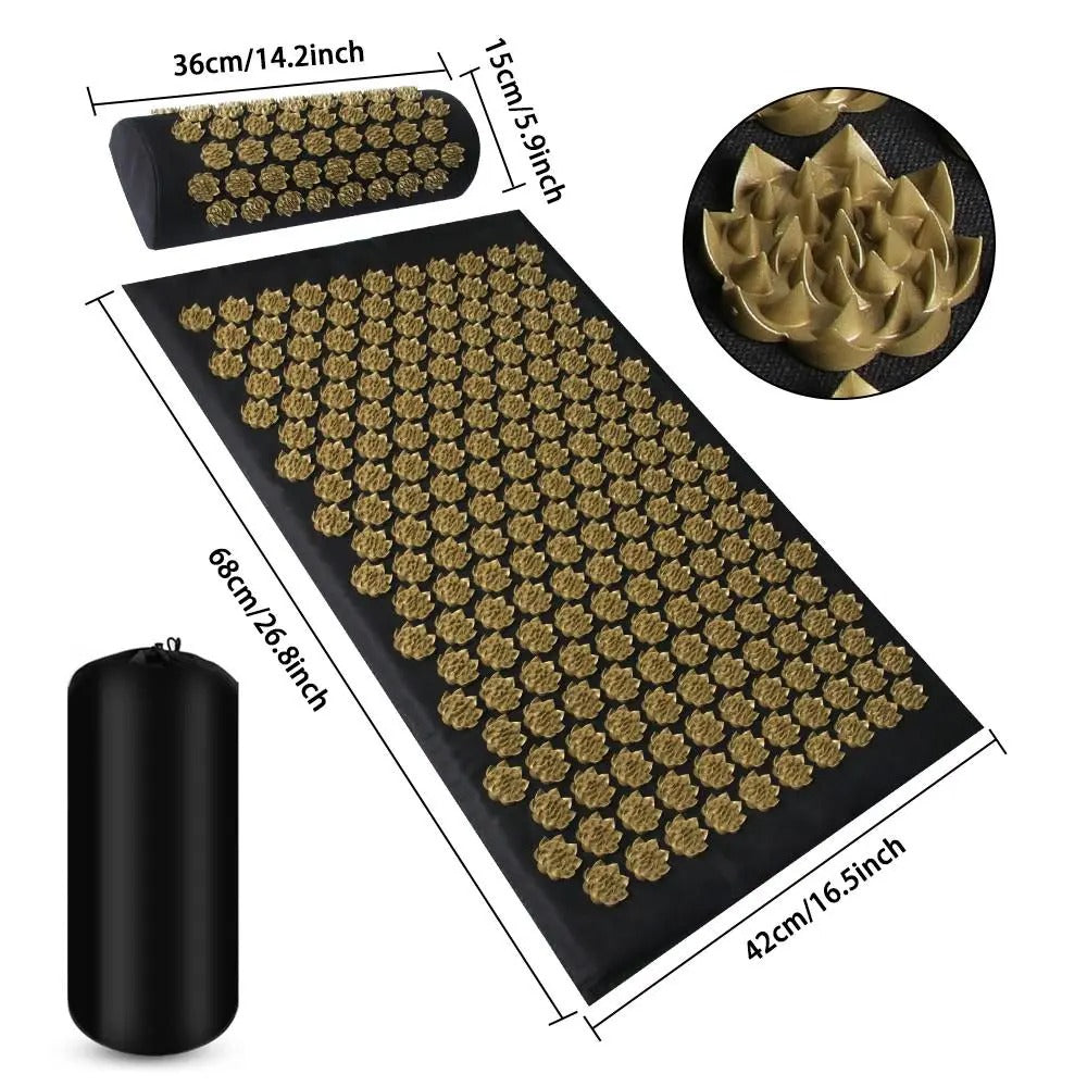 Pranamat Eco Lotus Spike Mat Cushion - Kuznetsov's Applicator for Neck, Foot, Back, and Yoga Exercises
