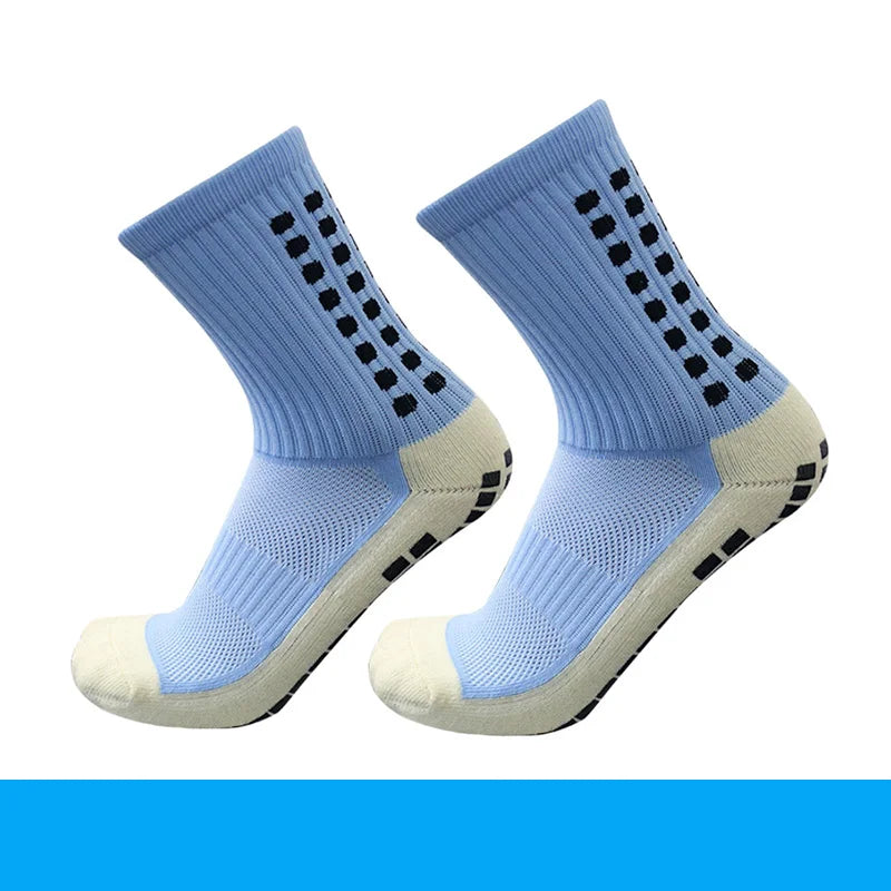 Adult Elastic Leg Sleeve Sports Socks - Anti-Slip Grip Socks for Soccer and Football