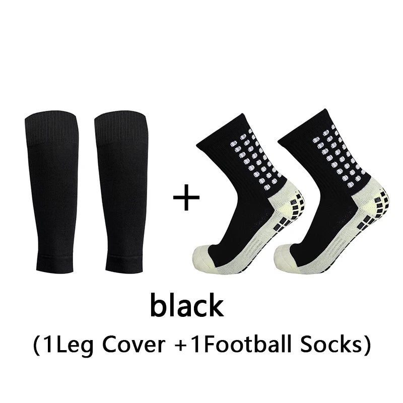 Adult Elastic Leg Sleeve Sports Socks - Anti-Slip Grip Socks for Soccer and Football