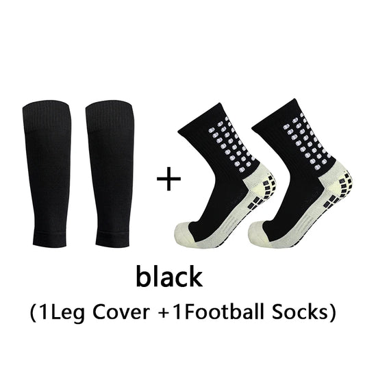 Adult Elastic Leg Sleeve Sports Socks - Anti-Slip Grip Socks for Soccer and Football