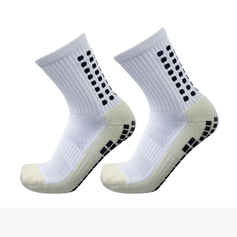 Adult Elastic Leg Sleeve Sports Socks - Anti-Slip Grip Socks for Soccer and Football