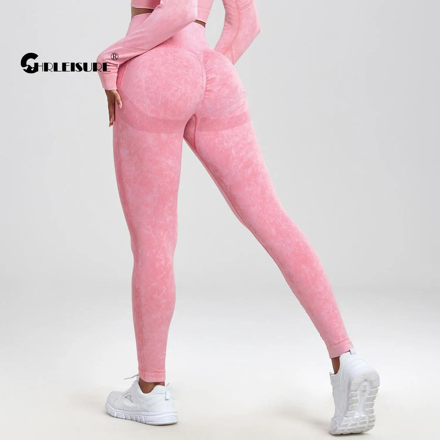 CHRLEISURE Washed Yoga Pants Women Seamless Fitness Leggings Running Tights Elastic Athletic Legging Gym Activewear