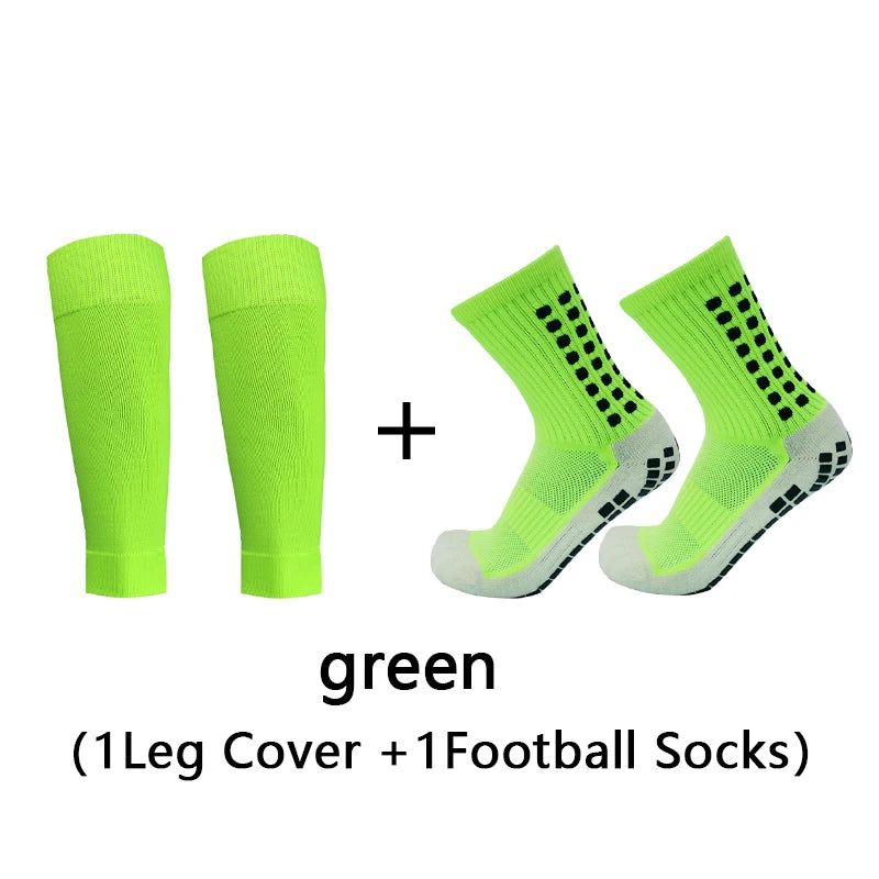 Adult Elastic Leg Sleeve Sports Socks - Anti-Slip Grip Socks for Soccer and Football
