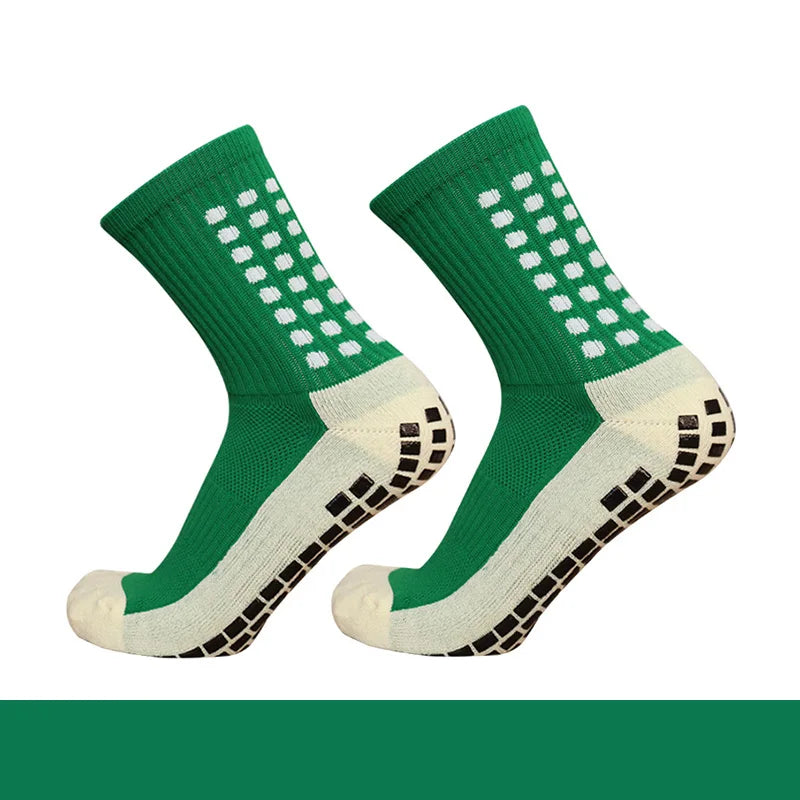 Adult Elastic Leg Sleeve Sports Socks - Anti-Slip Grip Socks for Soccer and Football