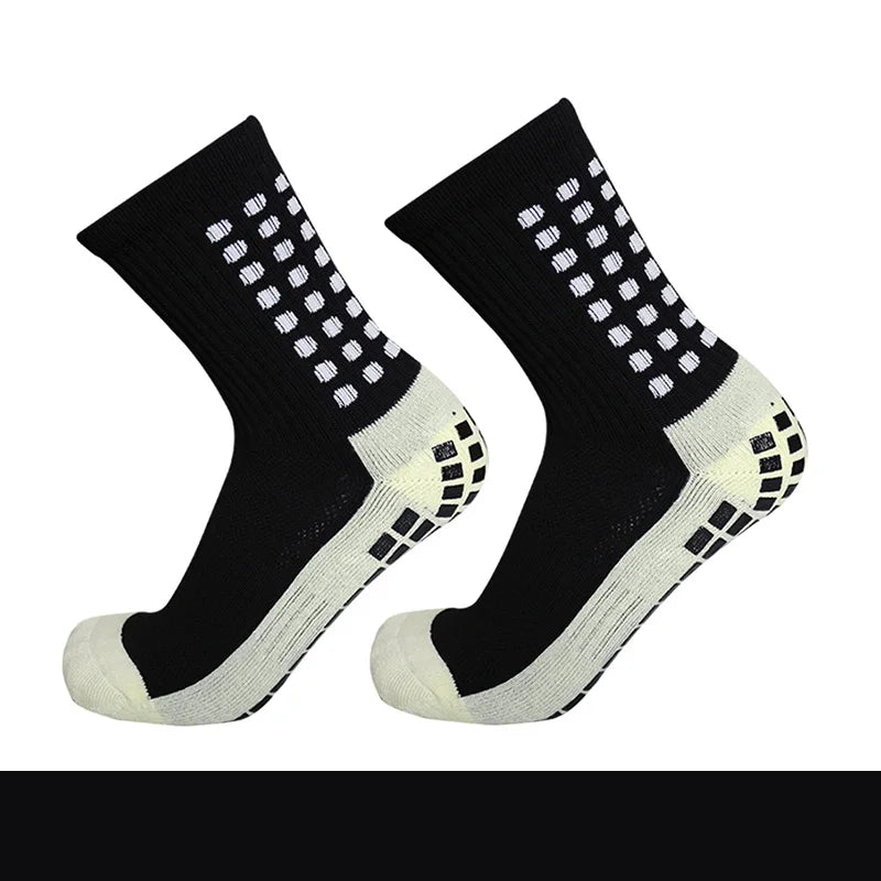 Adult Elastic Leg Sleeve Sports Socks - Anti-Slip Grip Socks for Soccer and Football