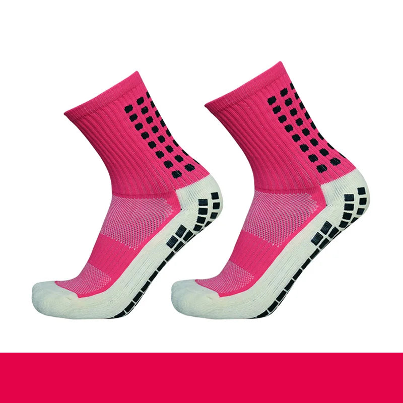 Adult Elastic Leg Sleeve Sports Socks - Anti-Slip Grip Socks for Soccer and Football