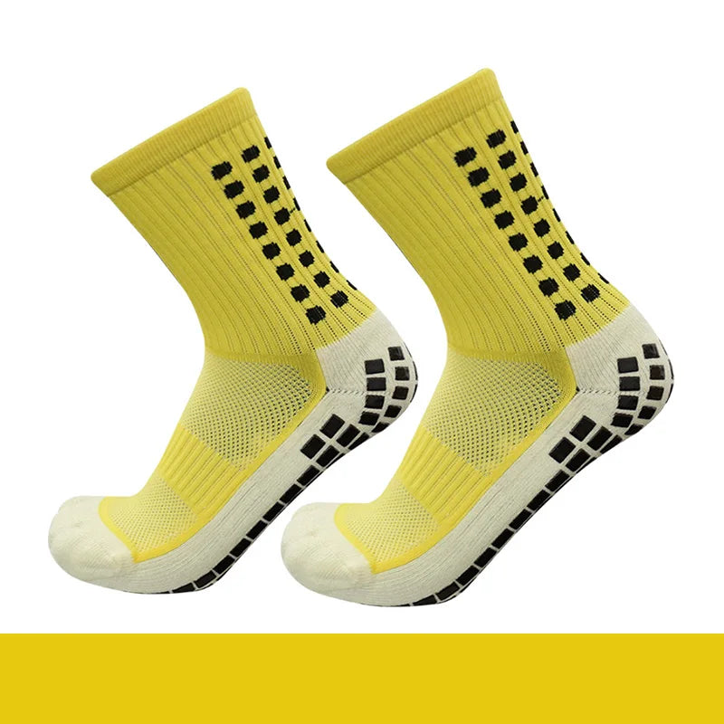 Adult Elastic Leg Sleeve Sports Socks - Anti-Slip Grip Socks for Soccer and Football
