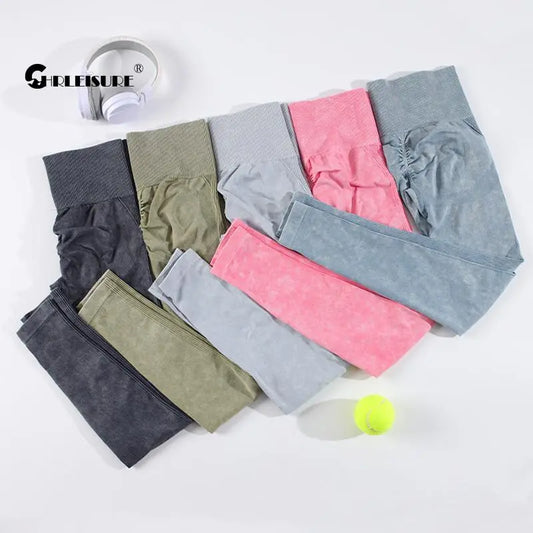 Washed Yoga Pants Women Seamless Fitness Leggings Running Tights Elastic Athletic Legging Gym Activewear