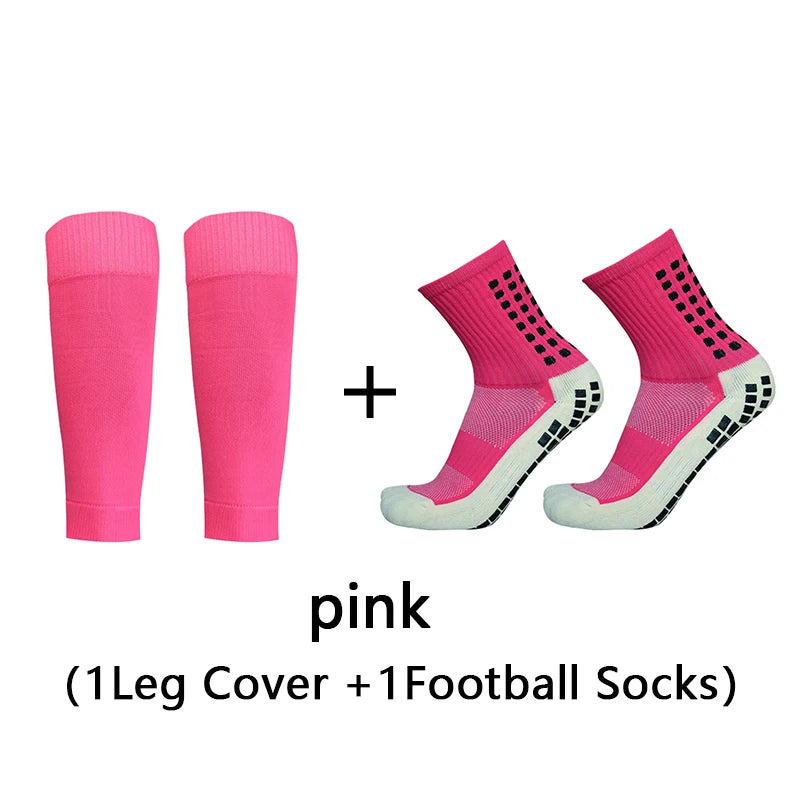 Adult Elastic Leg Sleeve Sports Socks - Anti-Slip Grip Socks for Soccer and Football