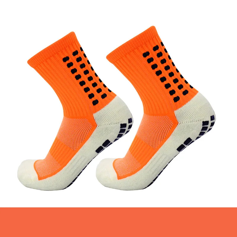 Adult Elastic Leg Sleeve Sports Socks - Anti-Slip Grip Socks for Soccer and Football