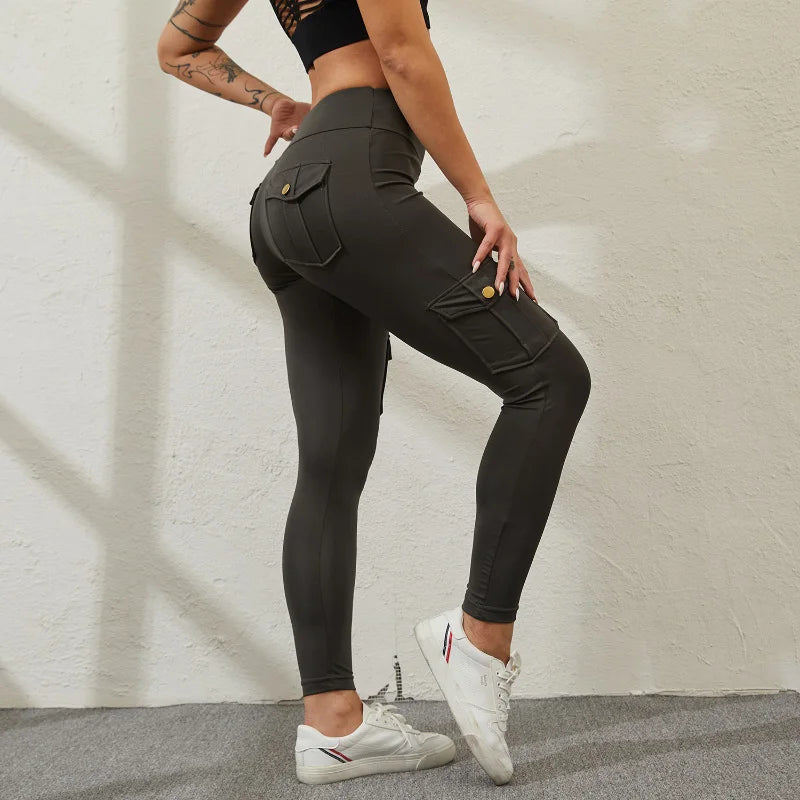 CHRLEISURE Women's Seamless Yoga Pants - High-Waist, Hip-Lifting Leggings with Pocket, Perfect for Gym, Fitness, and Activewear