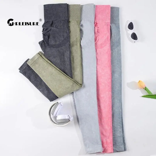 Washed Yoga Pants Women Seamless Fitness Leggings Running Tights Elastic Athletic Legging Gym Activewear