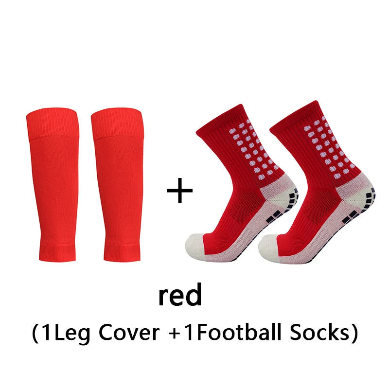Adult Elastic Leg Sleeve Sports Socks - Anti-Slip Grip Socks for Soccer and Football